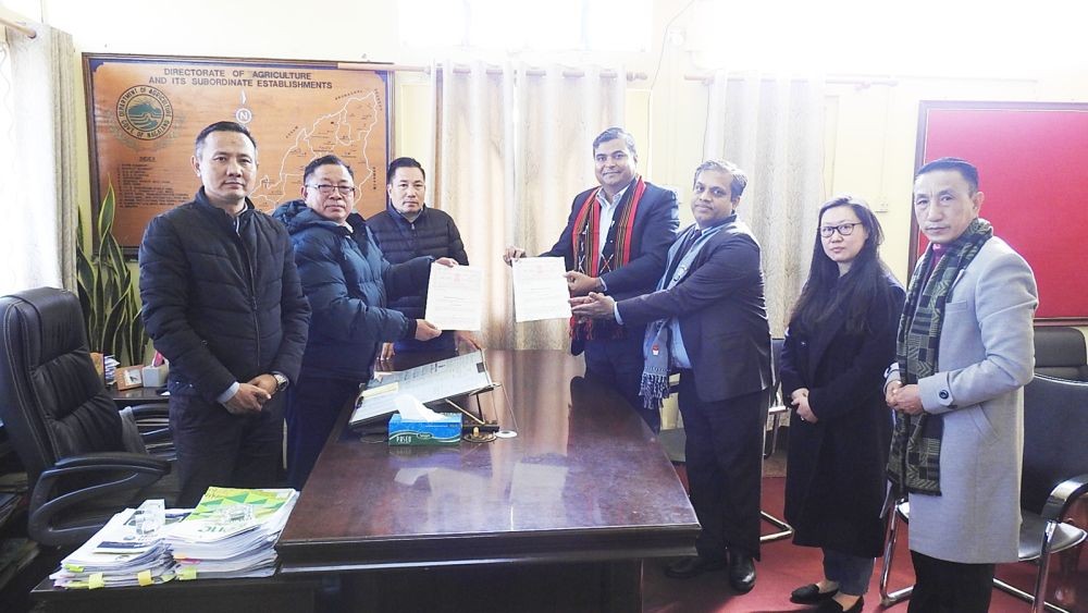 Officials during the signing of MoU for oil palm in Kohima on January 9.