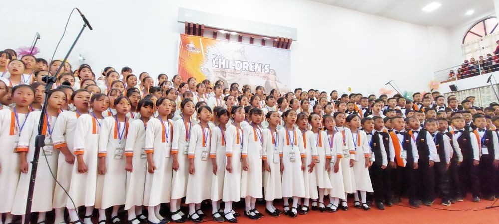 Chozuba Children's Choir presenting 'Hallelujah chorus' during the 7th Children's Rally at Chozuba on Sunday.