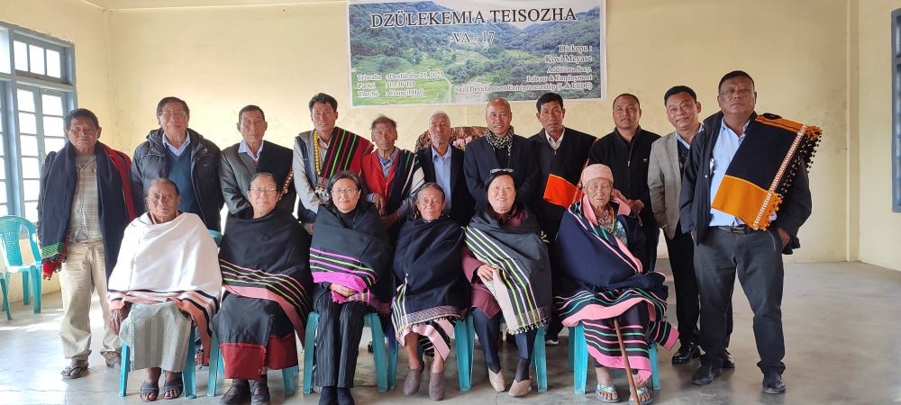 Kovi Meyase (2nd from Right) seen with elders and leaders of Dzüleke village during the 17th Dzülekemia Teisozha. (Morung Photo)