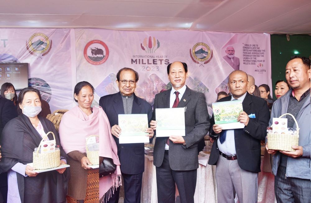 Governor of Nagaland Prof Jagdish Mukhi released the EYoM 2023 calendar in the presence of Chief Minister Neiphiu Rio and millets growers on January 26.