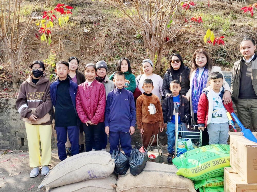 Members of the Rotary Club Kohima who visited the NMA Cradle Ridge Centre for orphaned children.