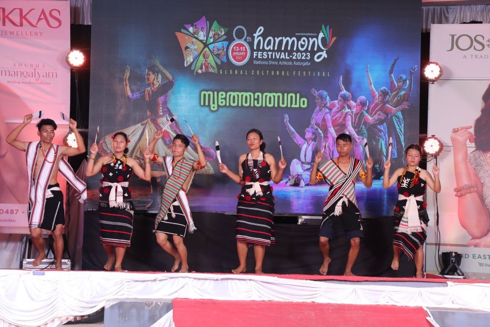 The Xavierite Cultural Troupe from St Xavier Jalukie performing at the Global Harmony Festival.
