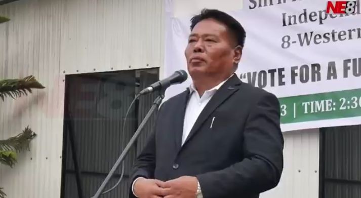 Keneizakho Nakhro addressing supporters on February 6.