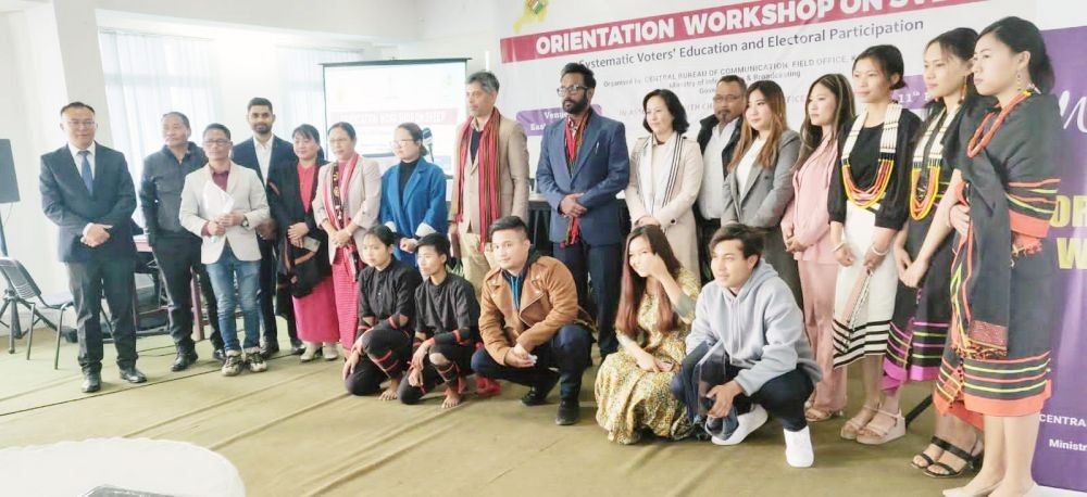 Participants and officials during the orientation workshop on the Systemic Voters' Education and Electoral Participation organised by Central Bureau of Communication, Ministry of Information & Broadcasting, Field Office Kohima.