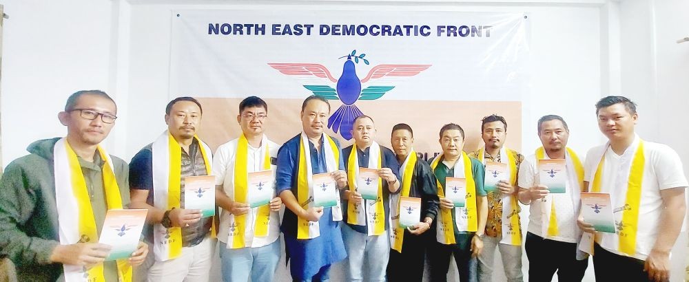 NEDF members releasing their manifesto on February 18.