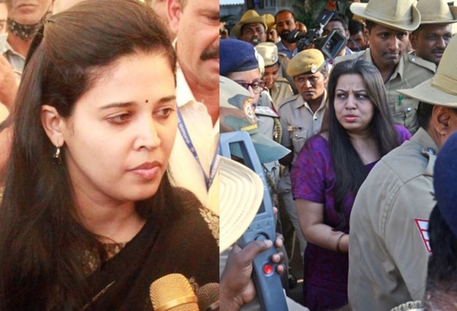 Rohini Sindhuri and IPS officer D. Roopa Moudgil. (IANS Photo)