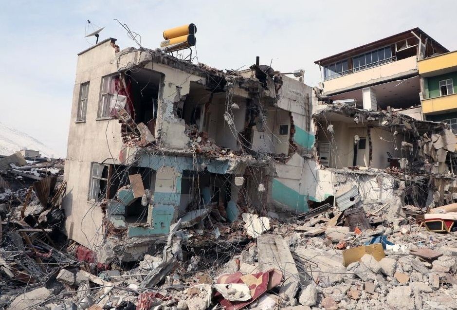This photo taken on Feb. 19, 2023 shows a view of damage in the quake-hit city of Kahramanmaras, Turkey. (Photo by Mustafa Kaya/Xinhua)