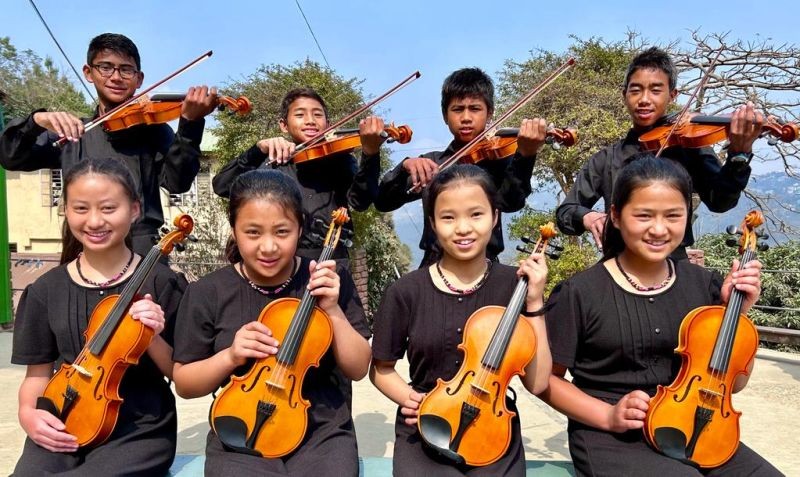 The 8 violinists from Nagaland who will be participating in the ‘Concert for Friendship’.