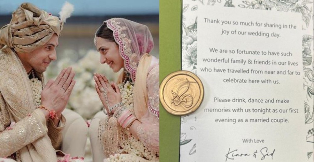 Kiara, Sidharth's note for wedding guests is all about making 'memories'