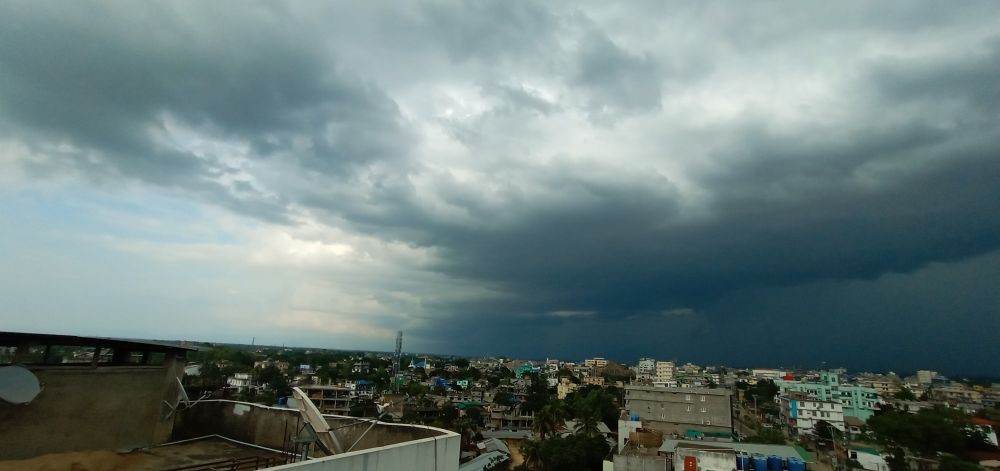 Representative Image: A thick grey rain cloud loomed over the southern skies of Dimapur near foothills of Chümoukedima and adjoining areas in this picture taken in May 31, 2020. (Morung File Photo)