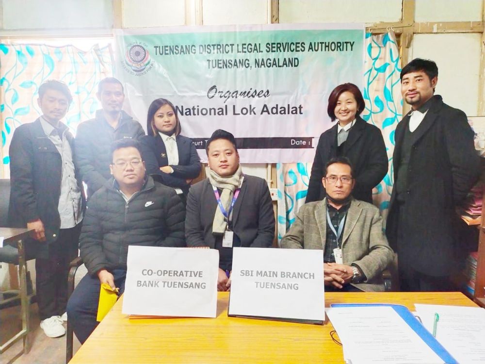 The bench members for the National Lok Adalat in Tuensang district on February 11.