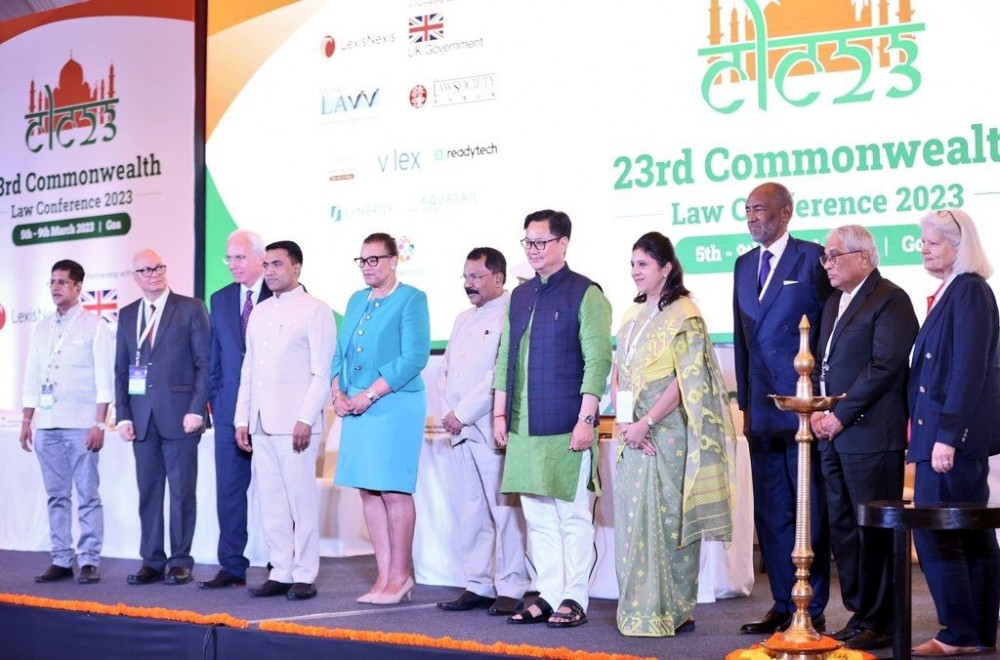 Pendency of cases in the country are increasing by the day and hence the ministry aims to make the judiciary completely paperless.' Union Min of Law and Justice Kiren Rijiju at 23rd Commonwealth Law Conference.(photo:Twittre)