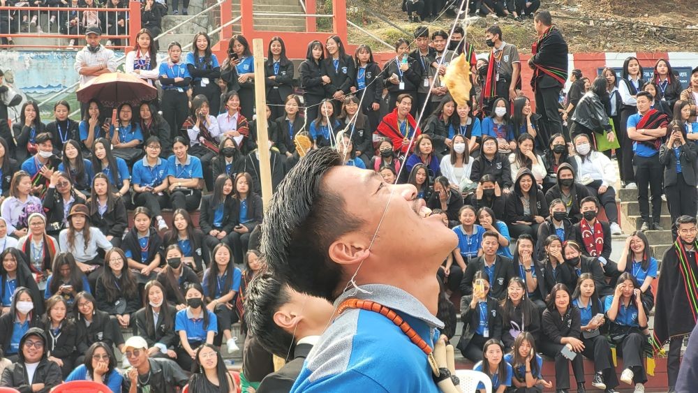 The Morung Express presents glimpse of the second day of 9th Spring Fest 2023 of St. Joseph’s College (Autonomous) Jakhama on March 11. Miss Nagaland 2022 Hikali Achumi was the special guest of ethnic fashion show. The fest was held under the theme ‘Igniting Heritage’ on March 10 and 11 at the college campus. Spring Fest is an annual intra cultural fest of the colleges since 2014. Day 2 event was marked by special performance and presentation from Sunep Lemtur, Toshiakum Ozukum’s flex (Mr. India ICN Classic Physique Gold 2022), Moatila, The Blocks, Black Union, ZT Slingshot, Polar Lights, Strongest Josephite, Naga wrestling, beat contest, ethnic fashion show featuring Jano Nyekha, bamboo pole climbing etc. (Morung Photo)