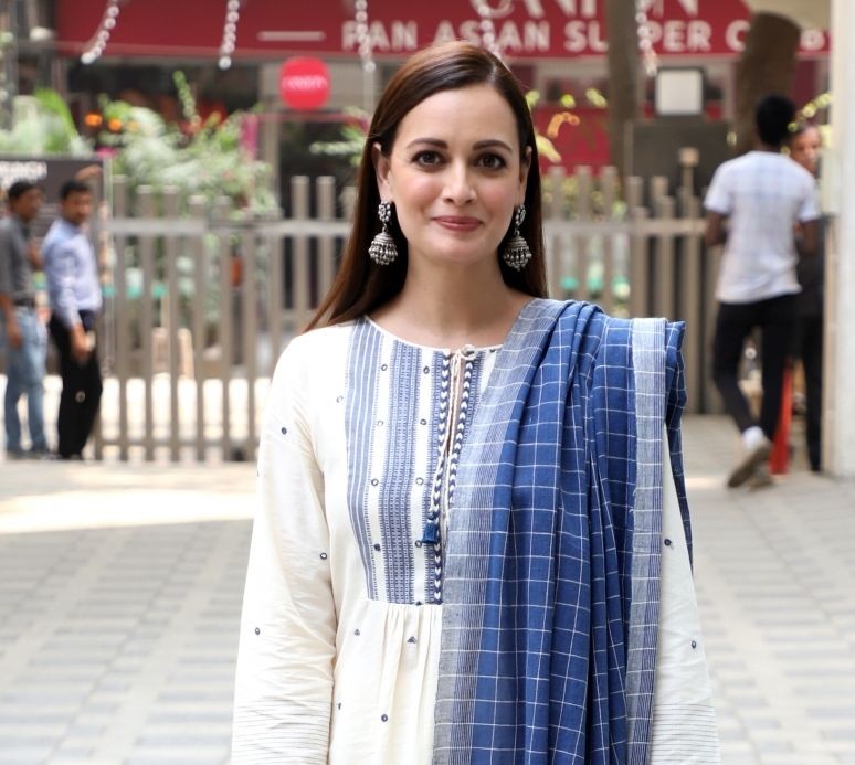 Mumbai: Bollywood actress Dia Mirza spotted at T-series office in Mumbai on March 13, 2023. (Photo: Sanjay Tiwari/IANS)