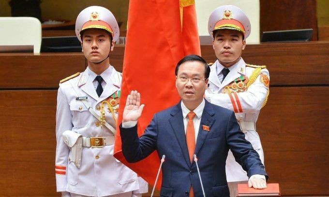 Vo Van Thuong, a member of the Politburo of the Communist Party of Vietnam (CPV), was elected as new president.(photo:Twitter)
