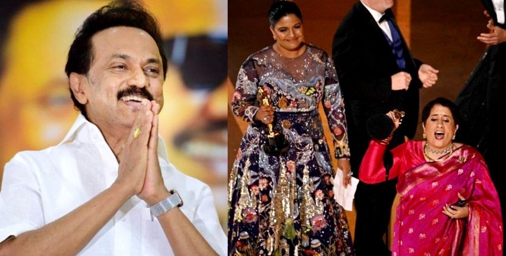 Oscar Oscar Oscars 2023: Stalin congratulates Guneet, Kartiki for 'The Elephant Whisperers'.(photo:Twitter)