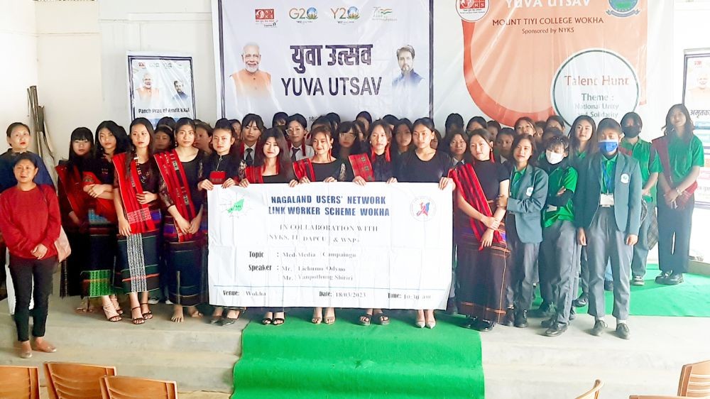Participants of Yuva Utsav at Mount Tiyi College, Wokha on March 18.
