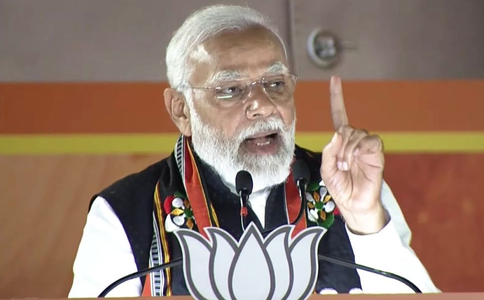 New Delhi: Prime Minister Narendra Modi addressing party workers during after the party's performance in Nagaland, Tripura and Meghalaya Assembly polls, at the BJP HQ in New Delhi on Thursday, March 02, 2023.(Photo:IANS)