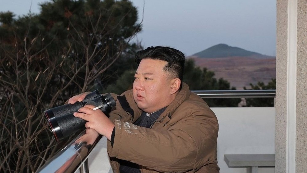 North Korean leader Kim Jong-un inspects the test-firing of a Hwasong-17 intercontinental ballistic missile on March 16, 2023, in this photo released by the North's official Korean Central News Agency the following day.(Yonhap/IANS)