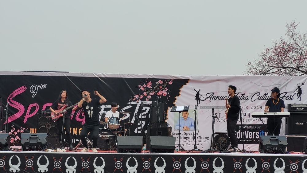 The Morung Express presents glimpse of the second day of 9th Spring Fest 2023 of St. Joseph’s College (Autonomous) Jakhama on March 11. Miss Nagaland 2022 Hikali Achumi was the special guest of ethnic fashion show. The fest was held under the theme ‘Igniting Heritage’ on March 10 and 11 at the college campus. Spring Fest is an annual intra cultural fest of the colleges since 2014. Day 2 event was marked by special performance and presentation from Sunep Lemtur, Toshiakum Ozukum’s flex (Mr. India ICN Classic Physique Gold 2022), Moatila, The Blocks, Black Union, ZT Slingshot, Polar Lights, Strongest Josephite, Naga wrestling, beat contest, ethnic fashion show featuring Jano Nyekha, bamboo pole climbing etc. (Morung Photo)