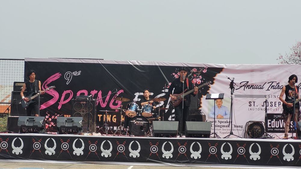 The Morung Express presents glimpse of the second day of 9th Spring Fest 2023 of St. Joseph’s College (Autonomous) Jakhama on March 11. Miss Nagaland 2022 Hikali Achumi was the special guest of ethnic fashion show. The fest was held under the theme ‘Igniting Heritage’ on March 10 and 11 at the college campus. Spring Fest is an annual intra cultural fest of the colleges since 2014. Day 2 event was marked by special performance and presentation from Sunep Lemtur, Toshiakum Ozukum’s flex (Mr. India ICN Classic Physique Gold 2022), Moatila, The Blocks, Black Union, ZT Slingshot, Polar Lights, Strongest Josephite, Naga wrestling, beat contest, ethnic fashion show featuring Jano Nyekha, bamboo pole climbing etc. (Morung Photo)