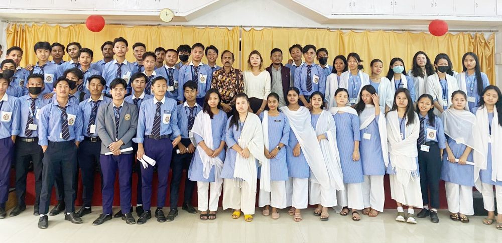 Students, resource persons, and others during the entrepreneurship-cum-skill development programme at MGM College.