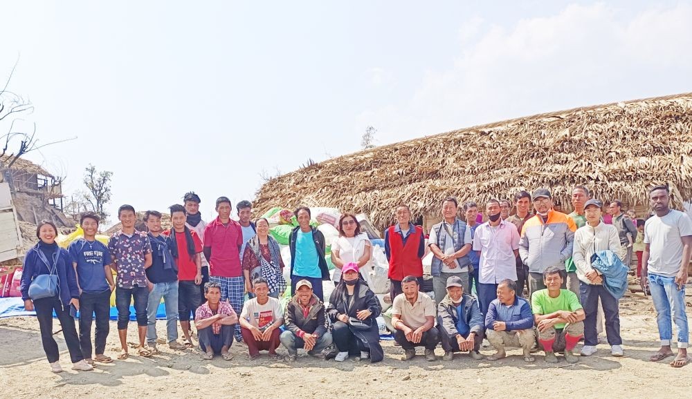 In response to the appeal for the fire ravaged Naga village of Solo/Chiu under Lahe Township in the Naga Self Administered Zone, Myanmar on February 2, Global Naga Forum carried out a relief mission to help the villagers.
