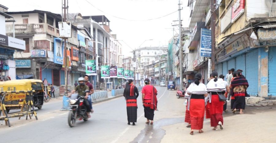 A group of Naga women seen in Dimapur city, considered the ‘commercial capital’ of Nagaland. During the current financial year 2022-23 the State economy has normalised and expected to grow even higher once all the monetary and fiscal policies are properly in place. (Morung Photo)