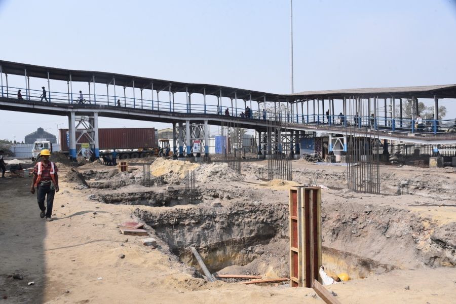 Construction works at New Jalpaiguri station. Upgradation works to convert the station into a ‘world class multi-modal transportation hub’ is in full swing, informs the Northeast Frontier Railway on March 15. (Photo Courtesy: CPRO NFR)