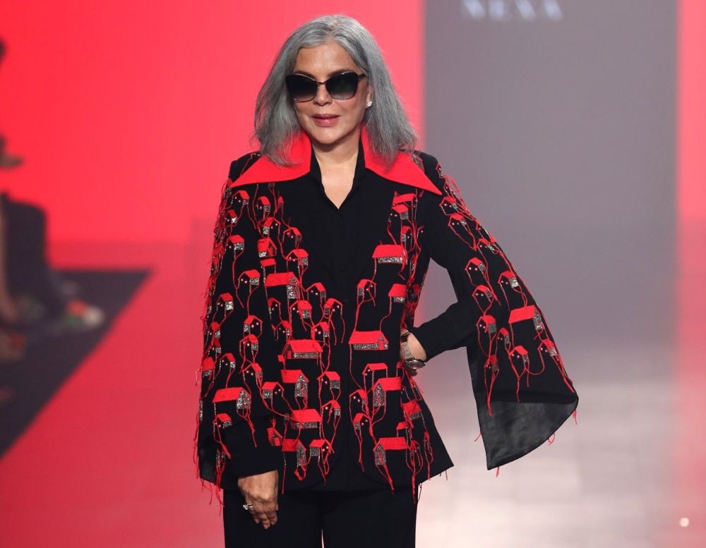 Mumbai : Veteran actress Zeenat Aman walks the ramp during the third day of Lakme Fashion Week 2023 in Mumbai on Saturday, March 11, 2023. (Photo:Sanjay Tiwari/IANS)