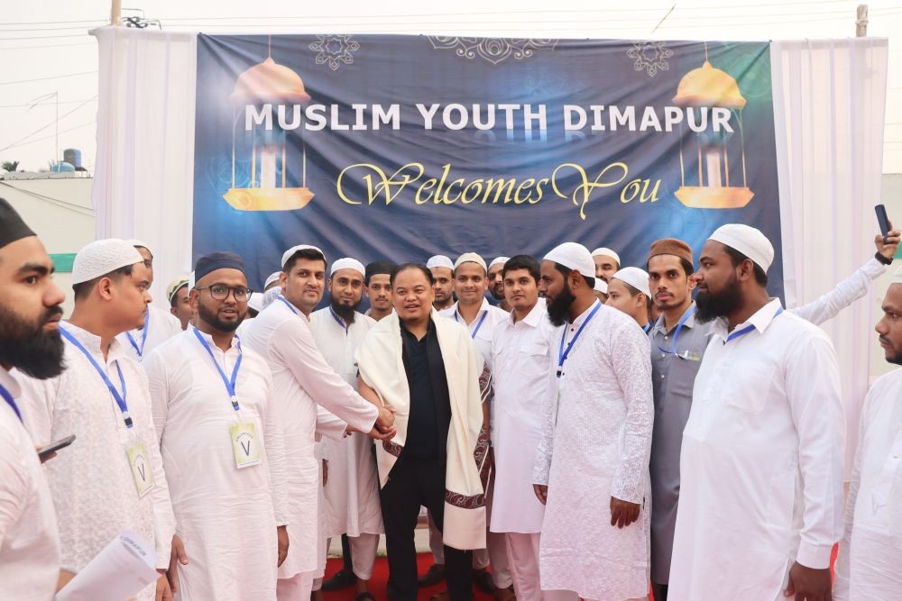 Members of Muslim Youth Dimapur felicitating H Tovihoto Ayemi on the occasion of Iftar party on April 10 last.