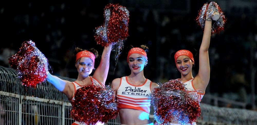 Kolkata: Cheerleaders perform before the start of the IPL 2023 match between Kolkata Knight Riders and Sunrisers Hyderabad at Eden Gardens, in Kolkata, on Friday, April 14, 2023. (Photo: IANS/Kuntal Chakrabarty)
