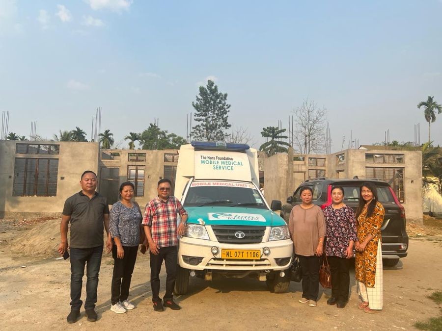 Commissioner & Secretary H&FW, Y Kikheto Sema along with senior officers visited CHC Tizit, Mon on April 10. (DIPR Photo)