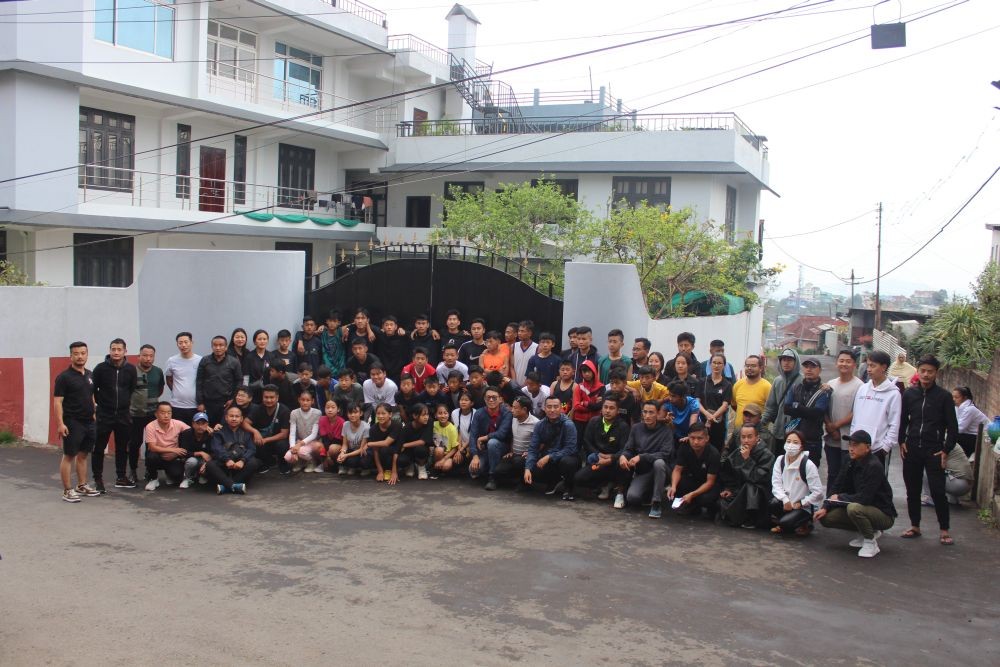 Participants of Road Run being organised in commemoration of yearlong Lhisemia Students Union 75th Anniversary on April 22. (Photo Courtesy: LSU)