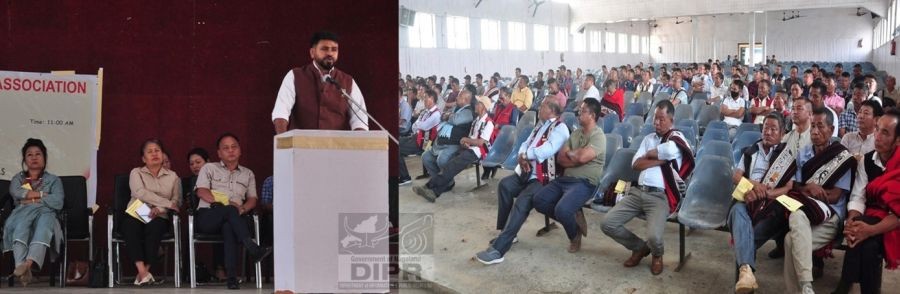 Deputy Commissioner, Mokokchung, Shashank Pratap Singh speaking during the General Conference of the Village Development Board (VDB), Mokokchung District at Town Hall, Mokokchung on April 26. (DIPR Photo)