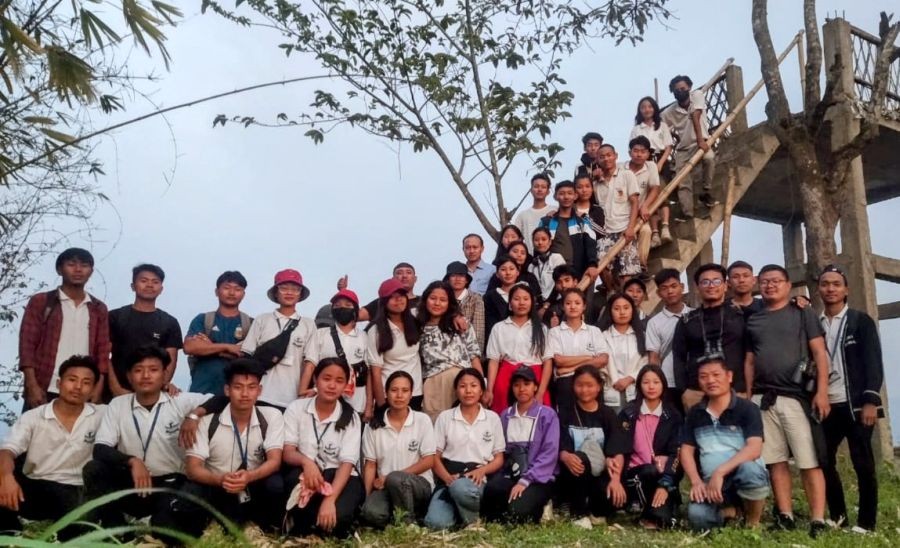 Students of Yingli College visited the Yaongyimchem Alayong Sanglu Biodiversity Conservation Area on April 22.