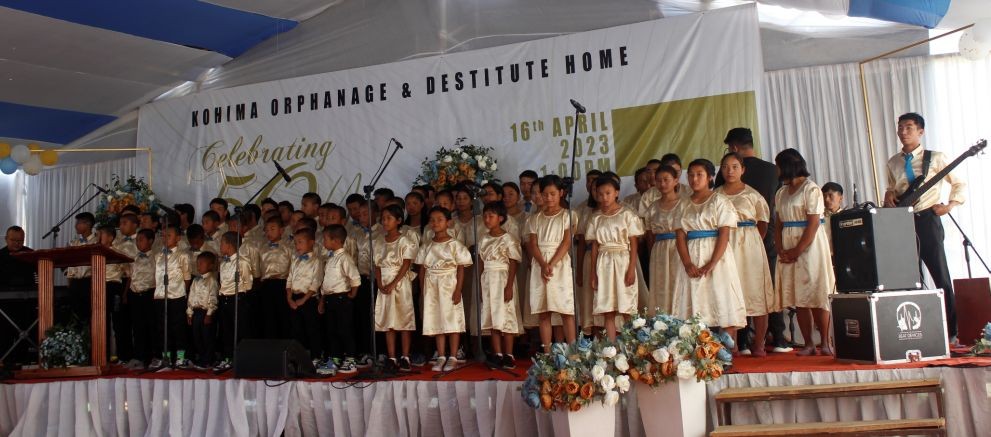 Children of Kohima Orphanage & Destitute Home remember Mother Zaputou-ü as it celebrates 50 years. (Morung Photo)