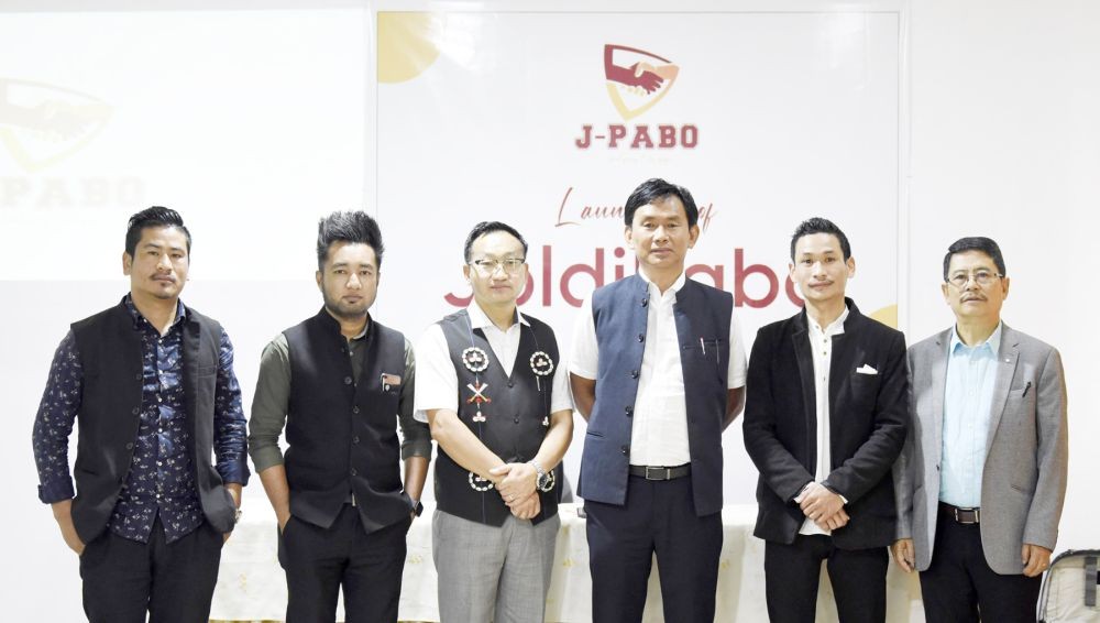 P Tokugha Achumi, Additional Director, Department of Industries and Commerce, Government of Nagaland with proprietor Joldi-Pabo, Atoho A Kinimi and others at the launching programme held at Hotel Saramati, Dimapur on April 3.