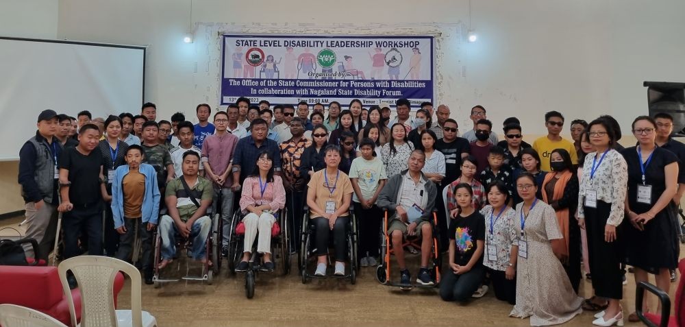 Participants and officials during the state level disability leadership workshop held at Tourist Lodge Dimapur on April 13.