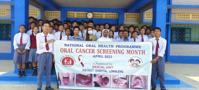 An awareness programme on ‘ill effects of tobacco’ was held at St Joseph School, Longleng on April 12. (DIPR Photo)