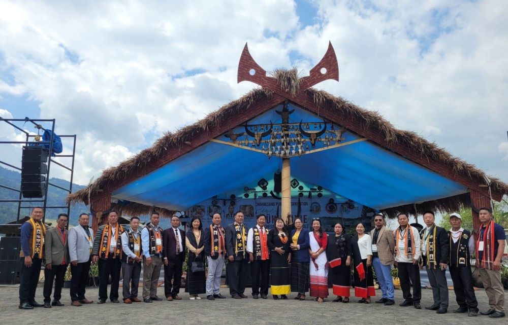 MLA Dr. Neisatuo Mero with CPO, CCO officials and others during Tsiikhenyie at Pfutseromi village on April 25.