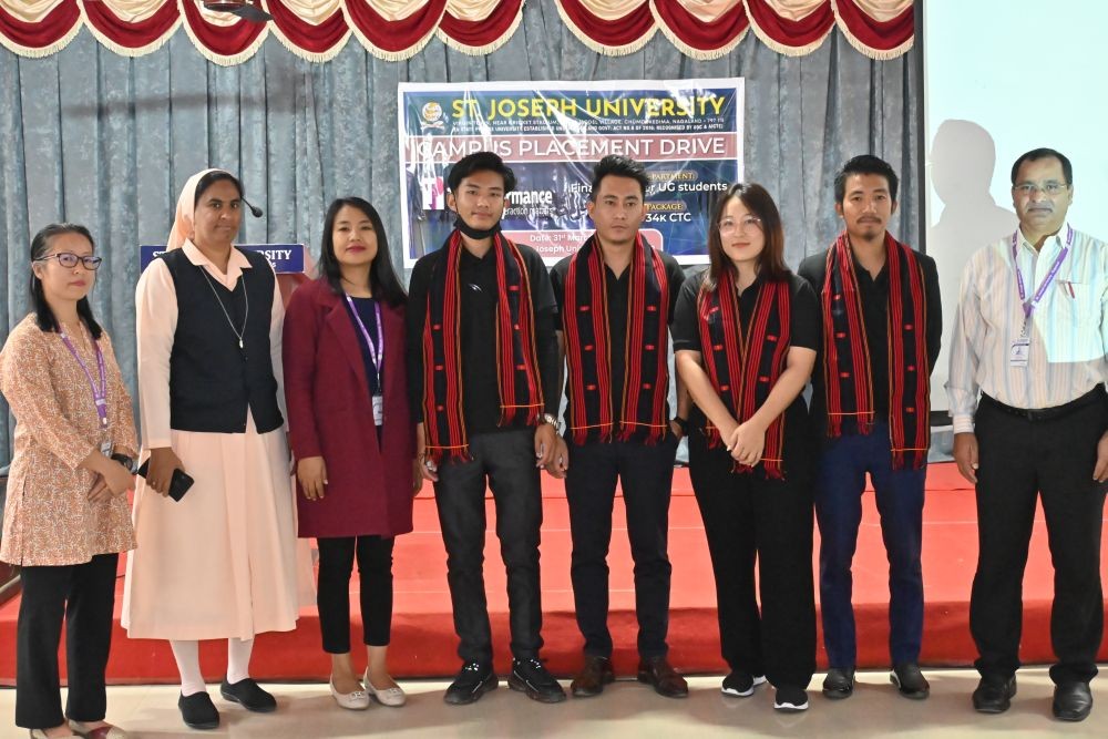 A campus placement drive was held at St Joseph University (SJU), Chümoukedima on March 31.