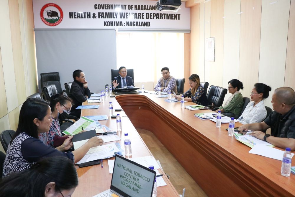 Commissioner & Secretary, H&FW Department, Kikheto Sema addressing the meeting of the State Level Co-Ordination Committee under the aegis of National Tobacco Control Programme on April 22. (Photo Courtesy: DoHFW)