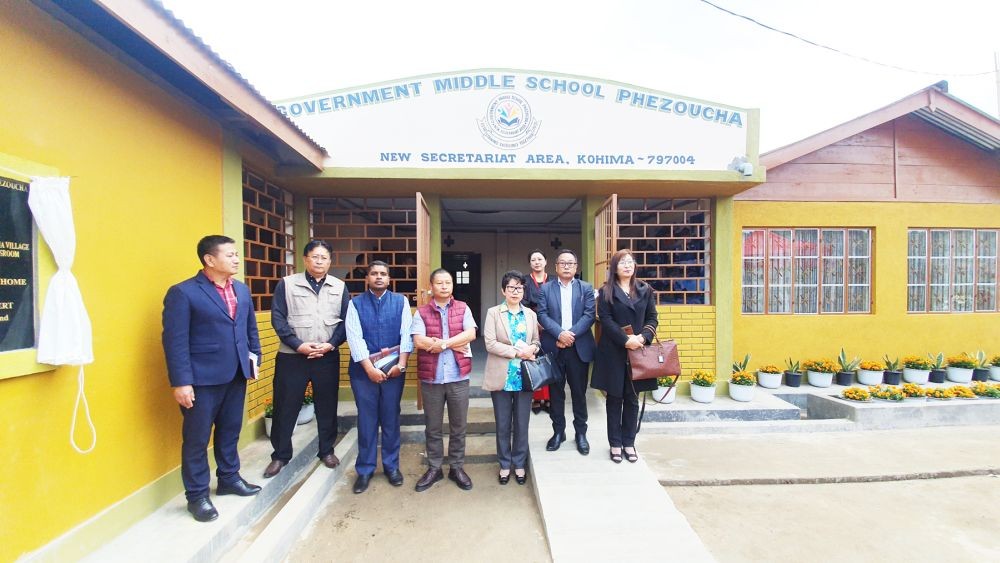 Dr Kekhrielhoulie Yhome with officials of School Education & Samagra Shiksha, teachers and community leaders.