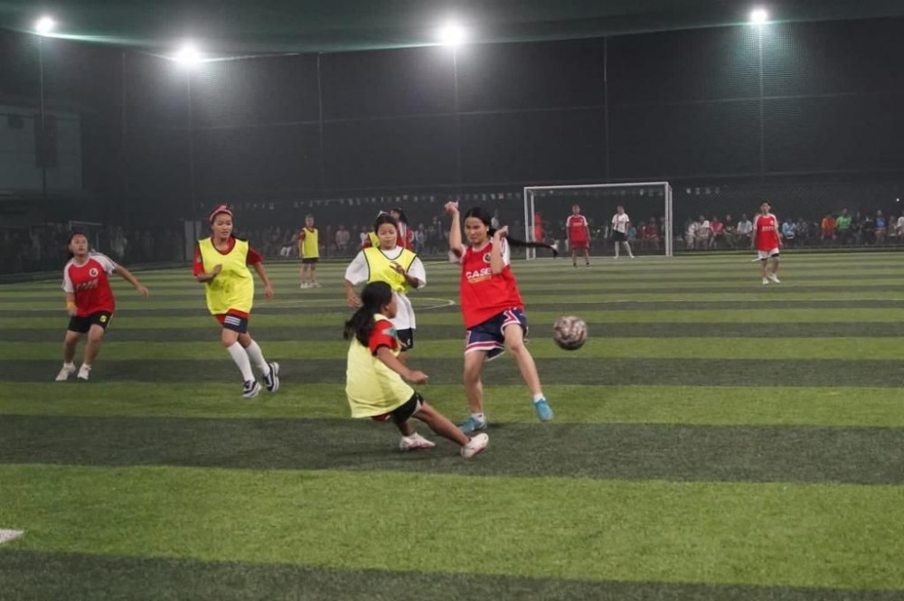 A match in progress during the first-ever ‘She Believes’ Super 7’s Women’s Tournament organised by The Ball Park Jalukie.