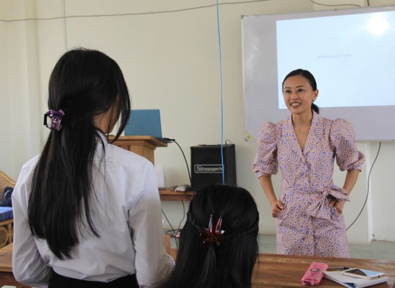 Seyie Putsure speaking during the workshop held at Norman Putsure College on April 27.