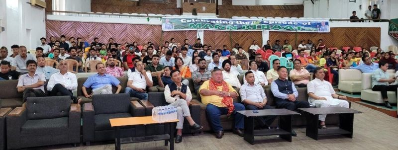 BJP state president Temjen Imna Along, Minister for H&FW Paiwang Konyak and others joined the 100th episode of ‘Maan Ki Baat’ on April 30 at IMC Hall, Dimapur. 