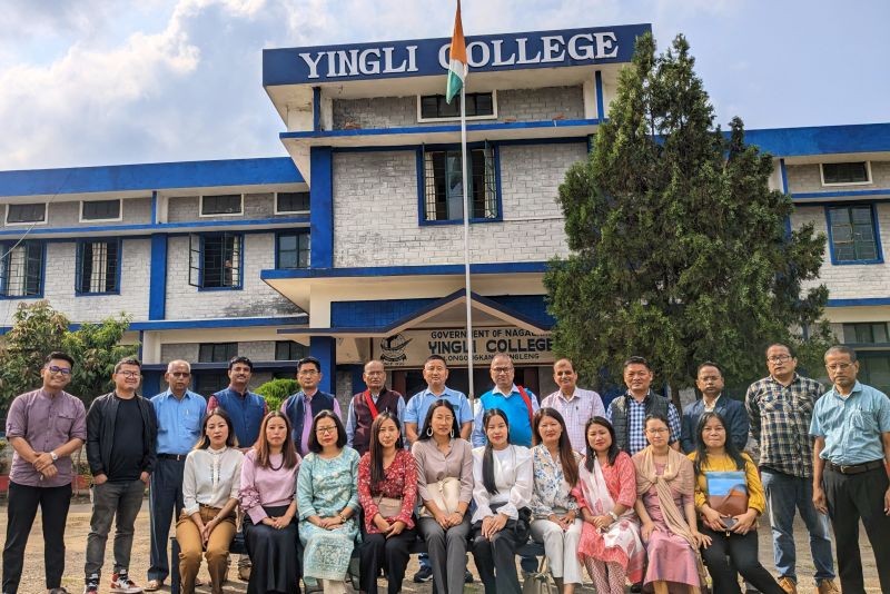 Teachers of Yingli College with the Nagaland University inspection team for granting permanent affiliation of Honours in English, Sociology, Education, Economic & History.