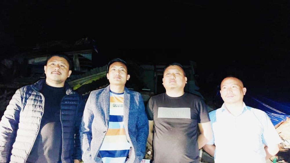 NSF President Kegwayhun Tep and others officials after briefing media on May 28 in Kohima. (Morung Photo)