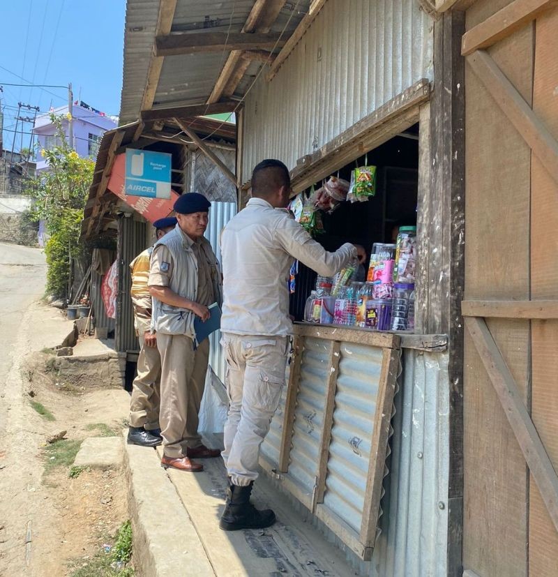 District Tobacco Control Cell Team, Kohima along with the Enforcement Team of North Police Station and South Police Station conducting checking within Kohima town.
